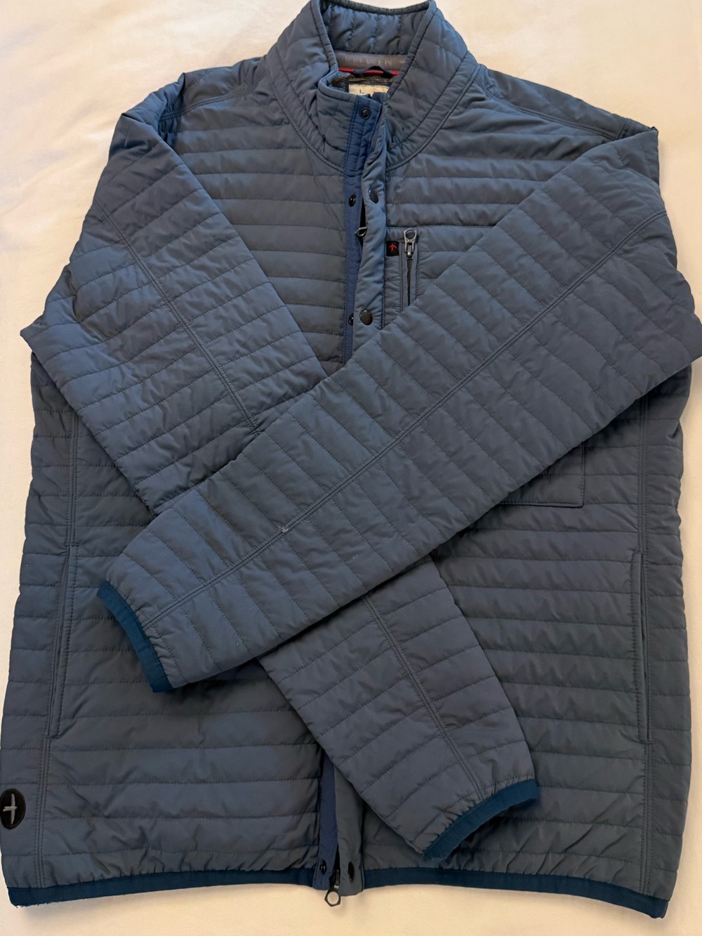 Relwen Quilted Tanker Jacket Blue Men’s Large Insulated Lightweight Snap Zip